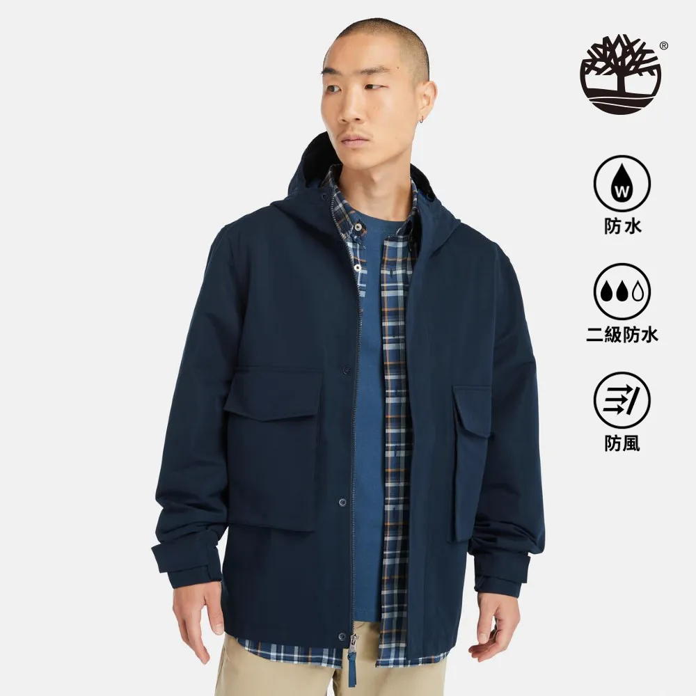Timberland 男款深寶石藍防風尼龍連帽外套|A2EQT433 歷史價格詳細信息