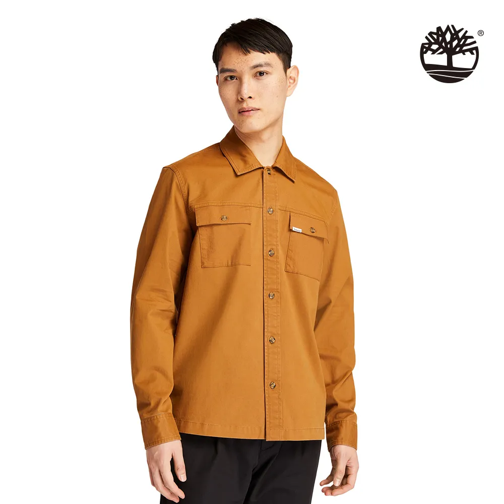 Timberland 男款小麥色有機棉長型撞色Logo印花短袖 T恤|A69U5P47 歷史價格詳細信息