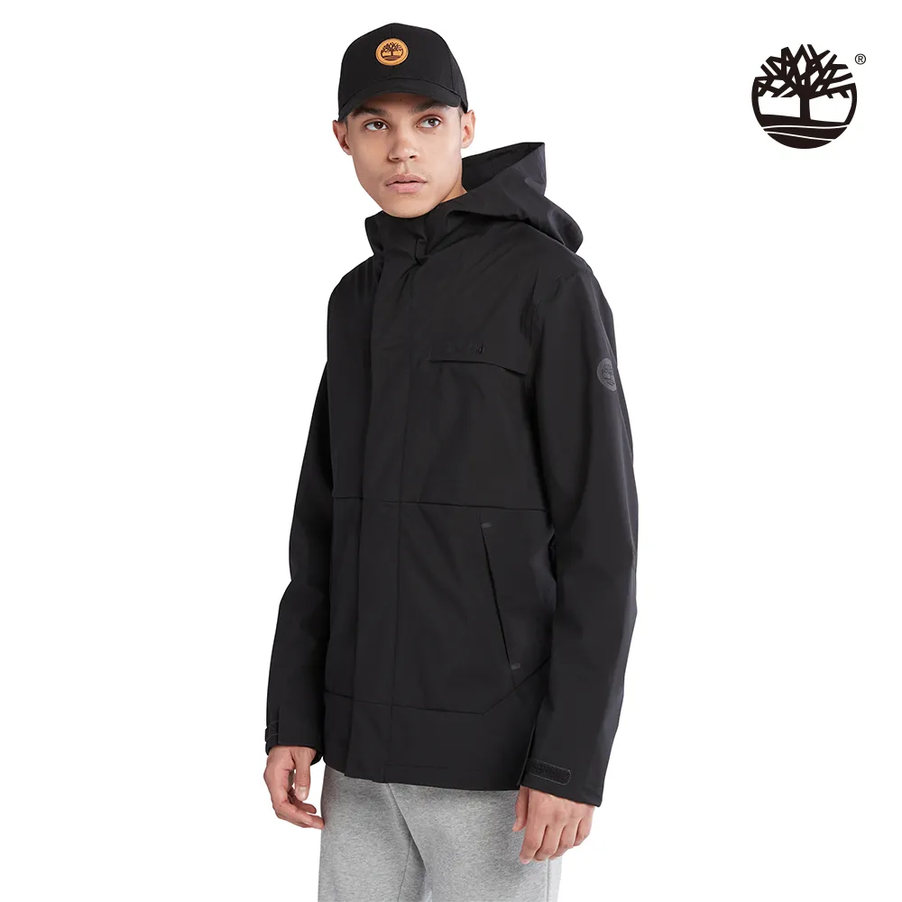 Timberland 男款黑色防潑水環保材質廓形連帽外套|A695W433 歷史價格詳細信息