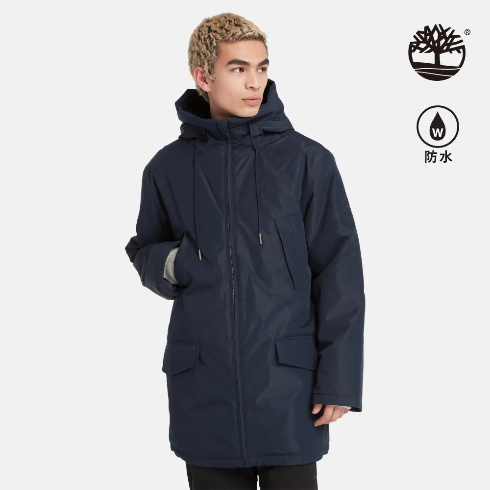 Timberland 男款深藍色雙面環保材質抓絨絎縫連帽外套|A69NH433 歷史價格詳細信息