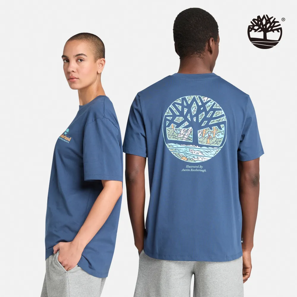 Timberland 中性灰藍色LOGO短袖T恤|A5PXTDH3 歷史價格詳細信息
