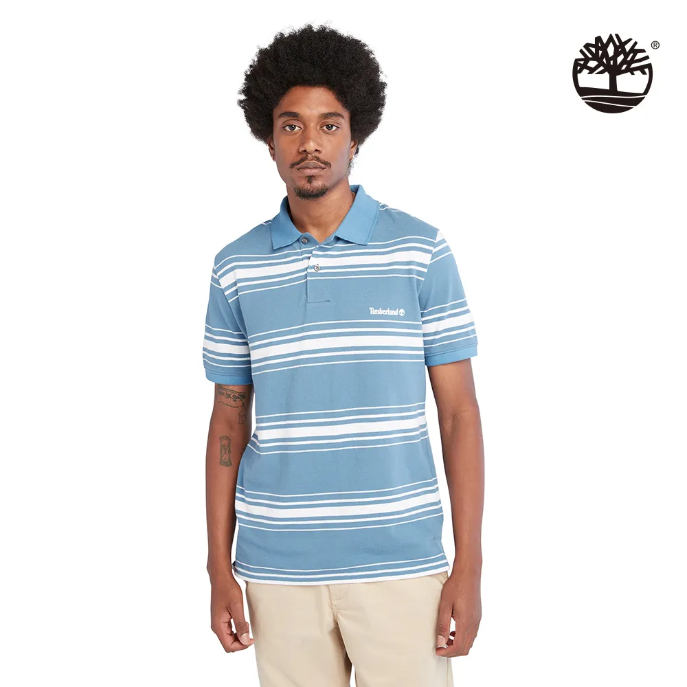 Timberland 男款水磨藍色棉麻牛仔長袖襯衫外套|A2CJPH87 歷史價格詳細信息