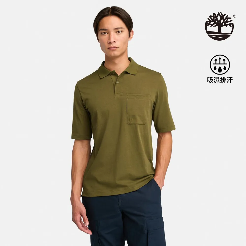 Timberland 男款深橄欖綠抗UV短袖POLO衫|A6427302 歷史價格詳細信息