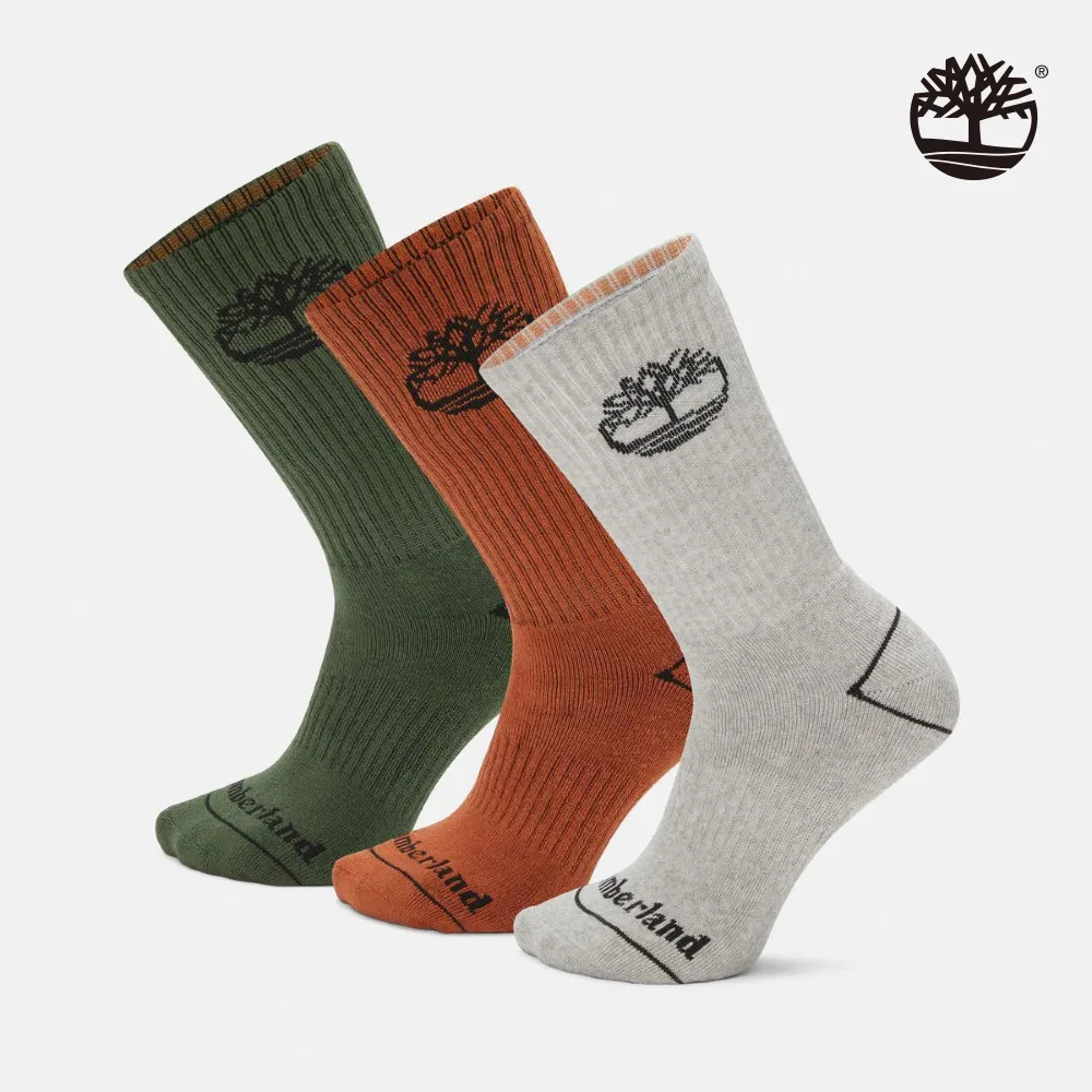 TIMBERLAND 三入組比狄福德羅紋針織半緩衝長襪 黑 A1F1M-001 歷史價格詳細信息