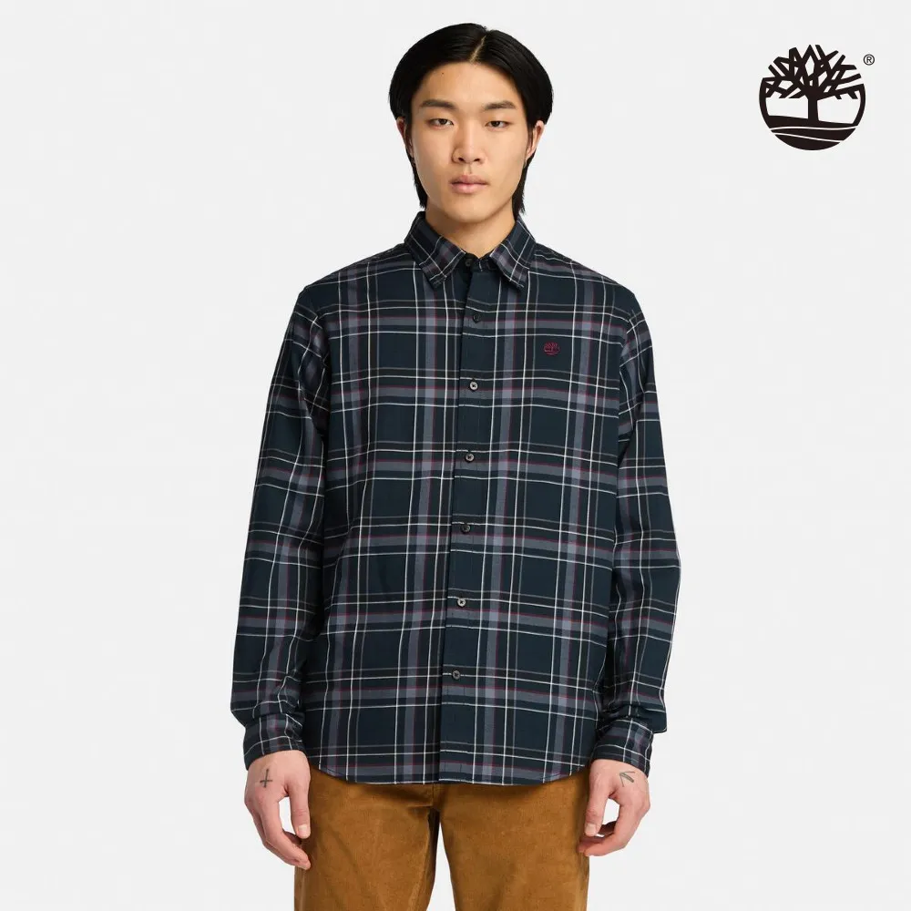 Timberland 男款深寶石藍格紋長袖襯衫外套|A2ARQB68 歷史價格詳細信息