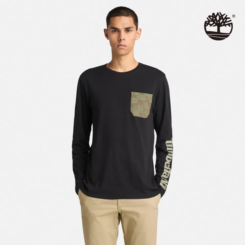 Timberland 男款黑色口袋長袖T恤|A2FZM001 歷史價格詳細信息