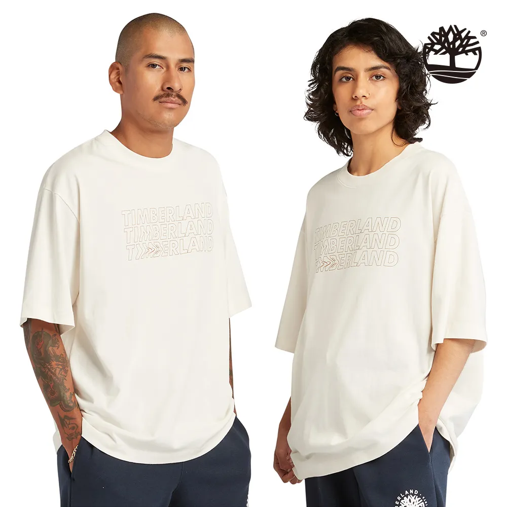 Timberland 中性款復古白正面LOGO圓領上衣|A6K5DCM9 歷史價格詳細信息