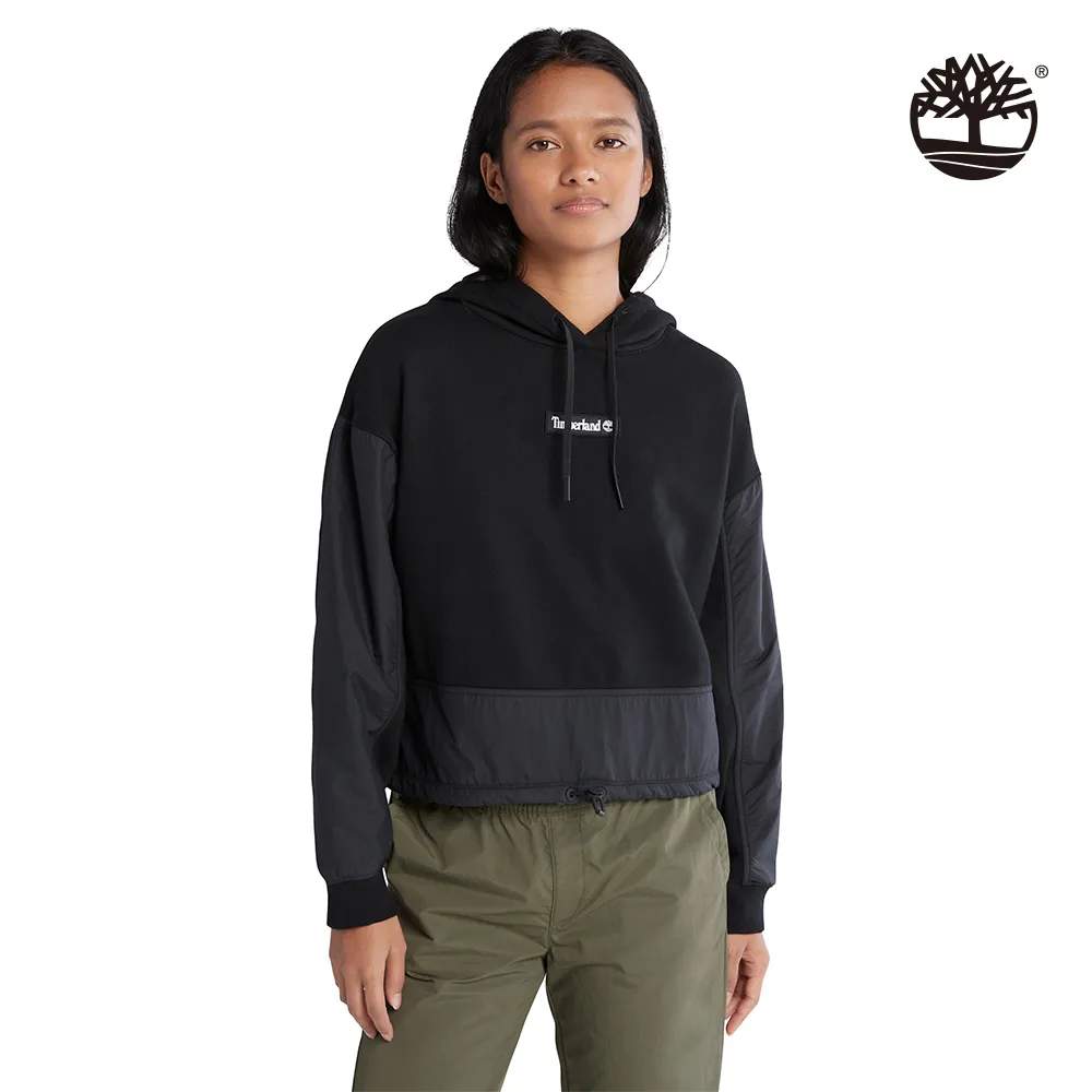 Timberland 女款黑色有機棉拼接Oyster River寬版大學T|A5X3H001 歷史價格詳細信息