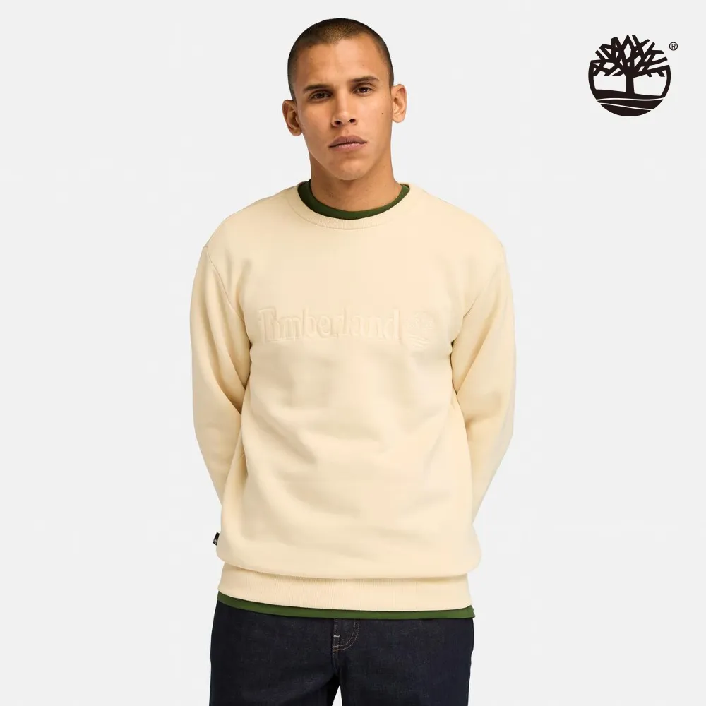Timberland 男款象牙色刺繡LOGO圓領上衣|A695YEFL 歷史價格詳細信息