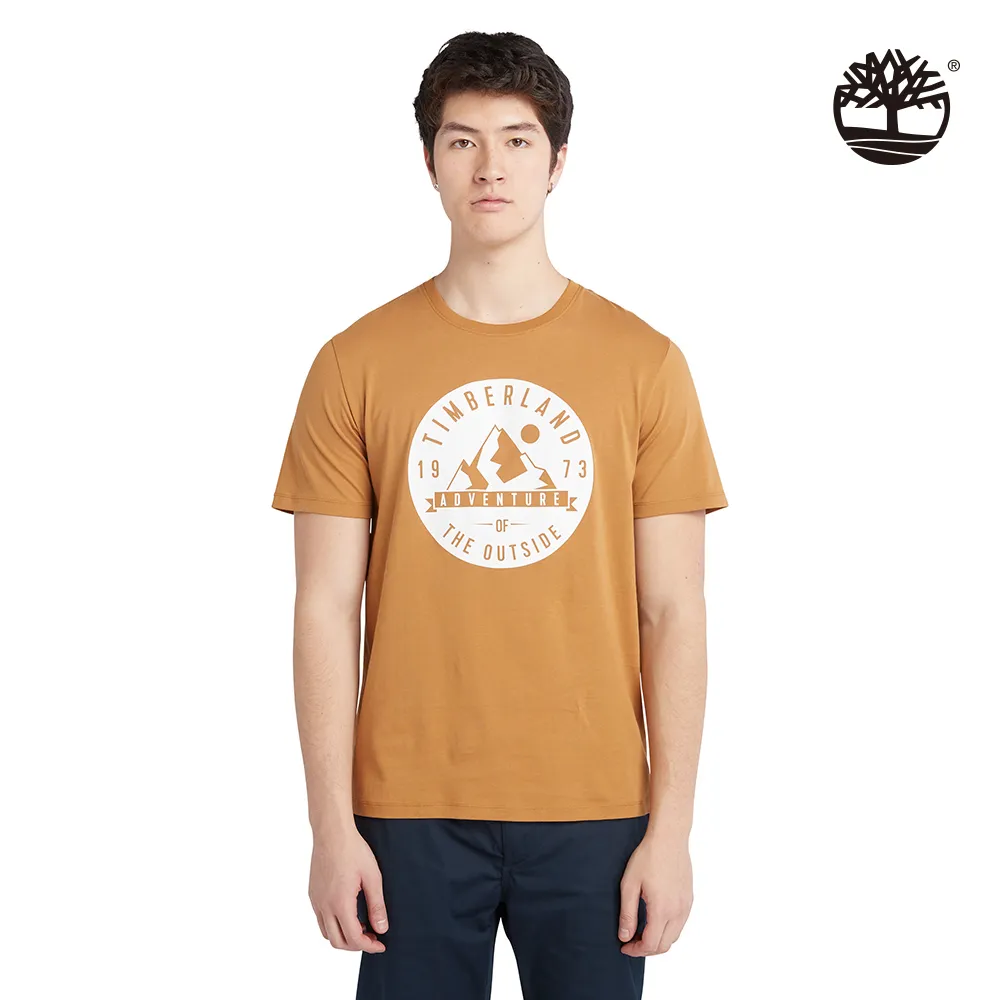 Timberland 男款小麥色胸前堆疊LOGO撞色印花短袖T恤|A6QMUP47 歷史價格詳細信息