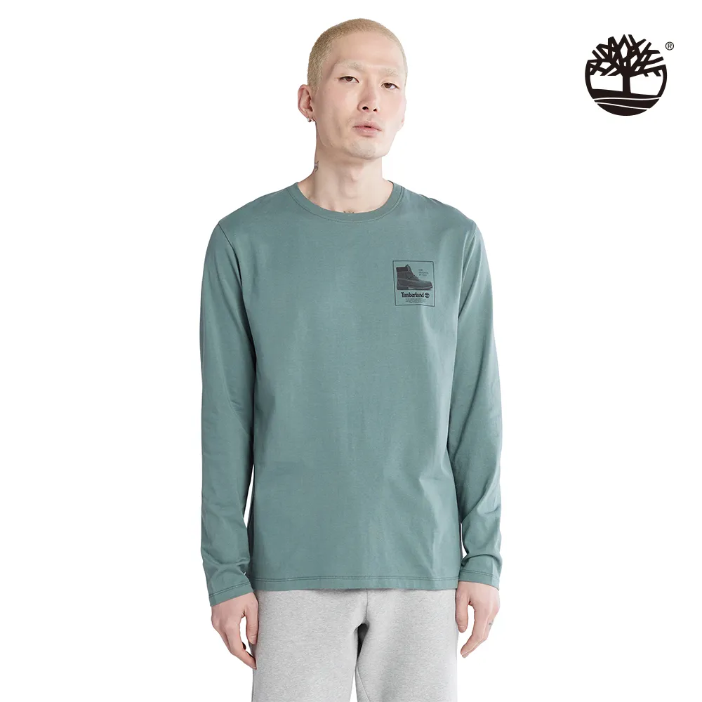 Timberland 男款鳳仙花綠厚磅寬鬆圓領拼接長袖上衣|A5VQS392 歷史價格詳細信息