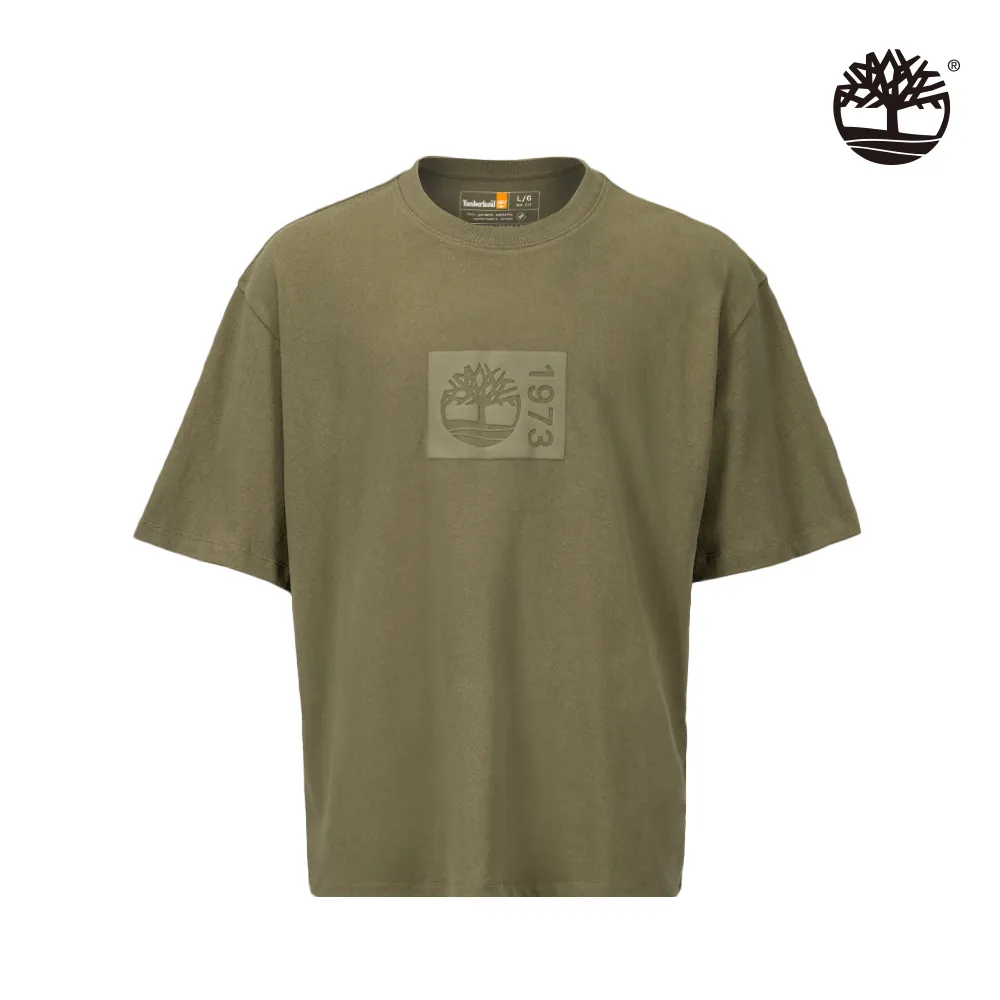 Timberland 中性灰綠色有機棉厚磅LOGO徽章短袖上衣|A6Q99590 歷史價格詳細信息