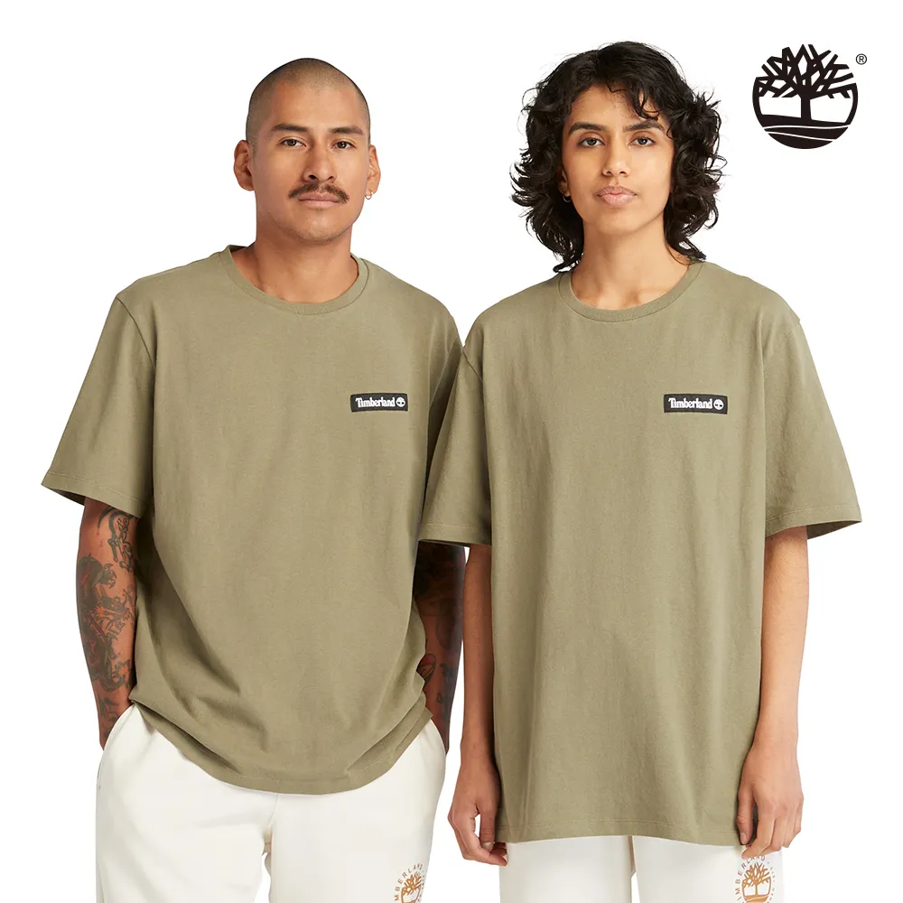 Timberland 中性灰綠色有機棉厚磅LOGO徽章短袖上衣|A6Q99590 歷史價格詳細信息