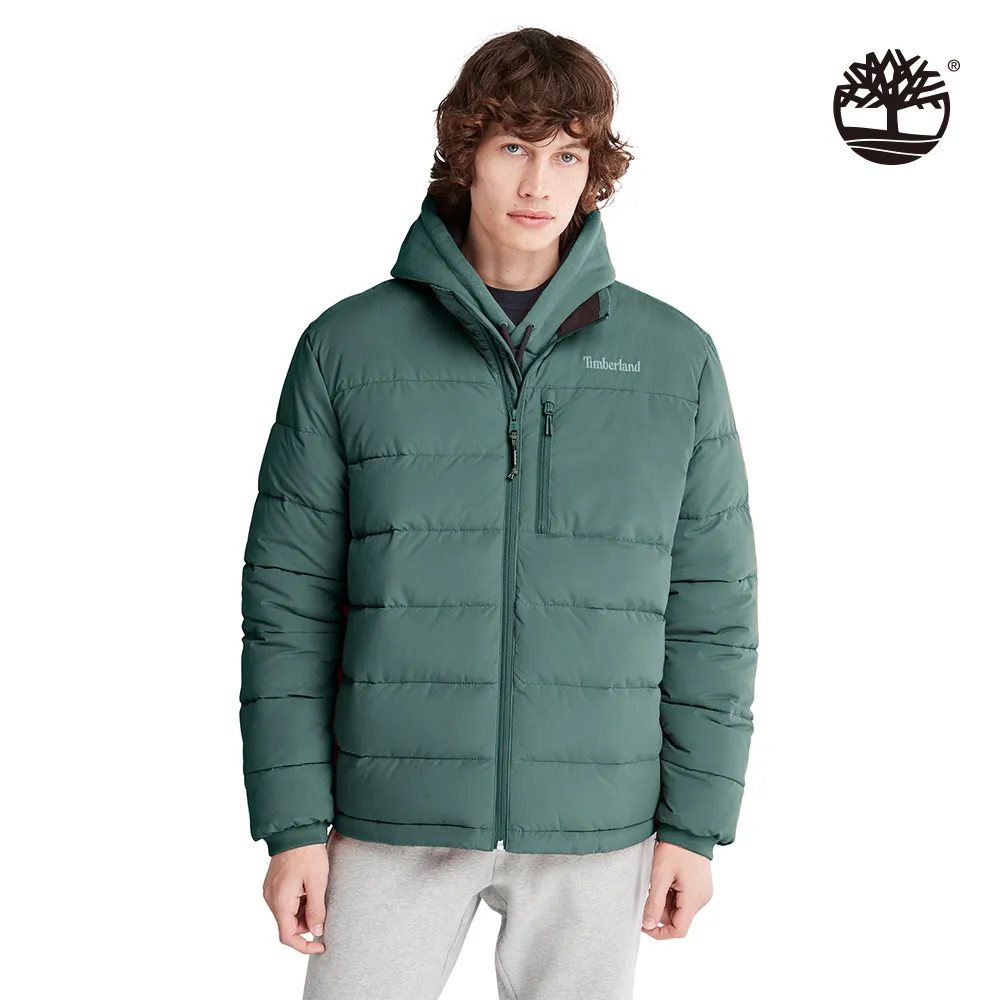 Timberland 男款鳳仙花綠厚磅寬鬆圓領拼接長袖上衣|A5VQS392 歷史價格詳細信息