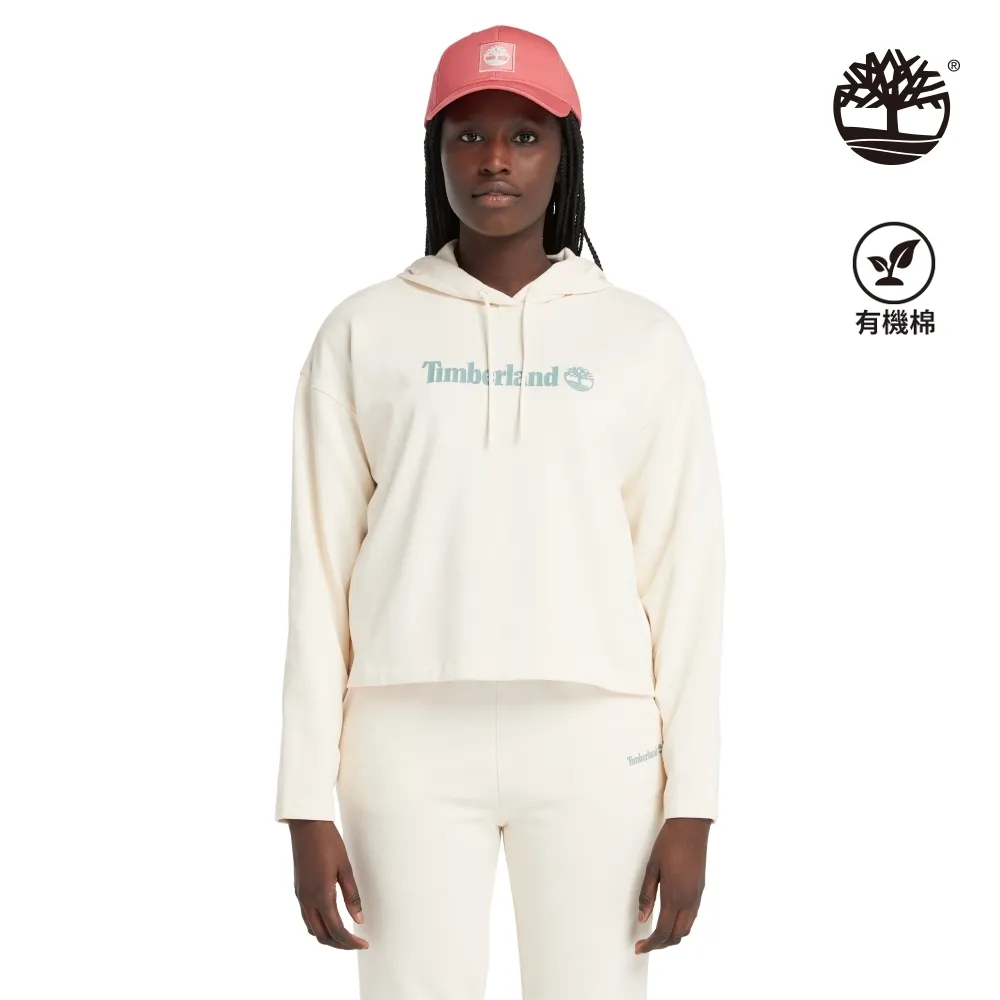 Timberland 女款白煙色線條LOGO連帽長袖上衣|A6AZ2V04 歷史價格詳細信息