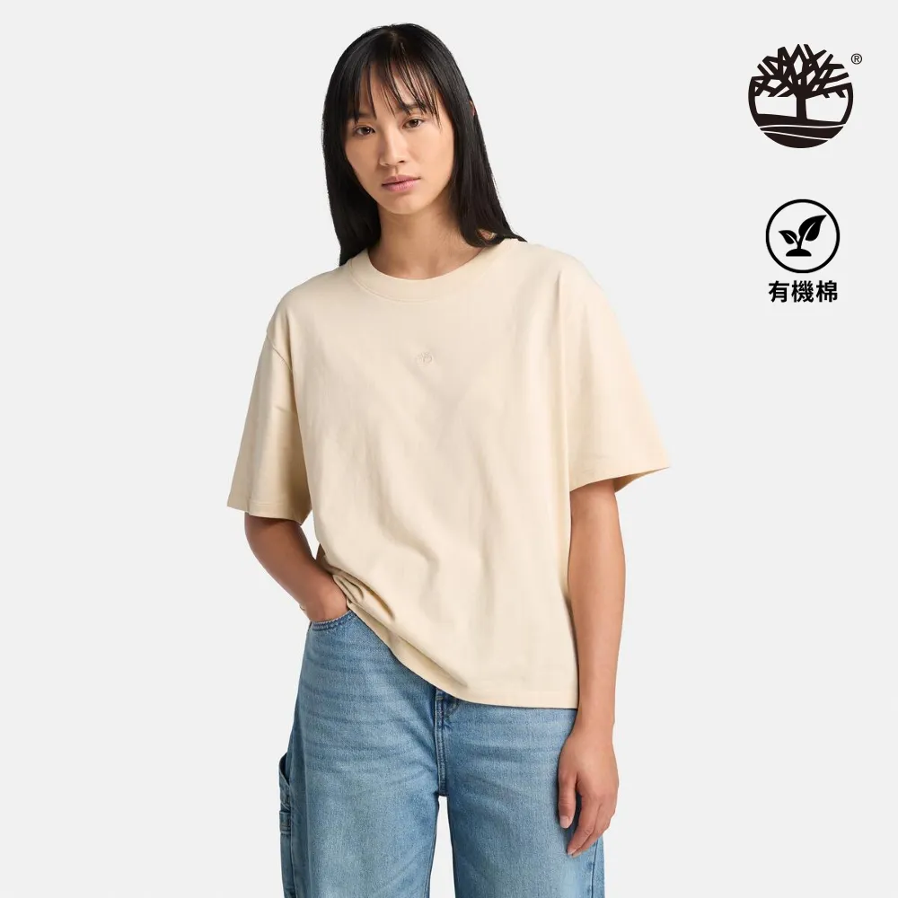 Timberland 男款象牙色刺繡LOGO圓領上衣|A695YEFL 歷史價格詳細信息