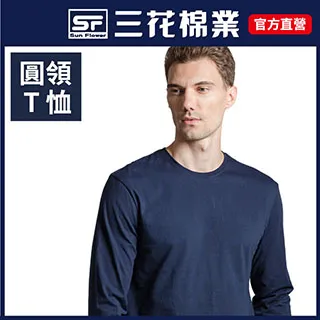 三花彩色T恤.圓領長袖衫.男內衣.男長T恤_紅 歷史價格詳細信息