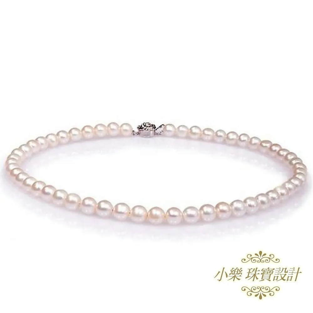 【小樂珠寶】7mm天然珍珠項鍊＊粉色秀氣款 歷史價格詳細信息