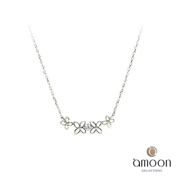 鑽石項鍊 10K白金 配鑽7顆共0.10克拉『小花朵(一)』京華鑽石 歷史價格詳細信息