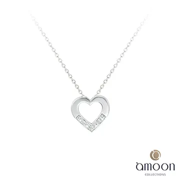 amoon 浪漫艾菲爾系列 永結同心 9K金鑽石項鍊 歷史價格詳細信息
