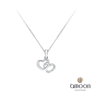 amoon 浪漫艾菲爾系列 永結同心 9K金鑽石項鍊 歷史價格詳細信息