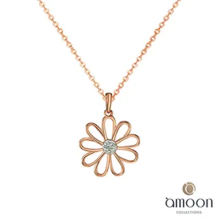 amoon K金真鑽系列 盎然 K金鑽石墜子 送項鍊 歷史價格詳細信息