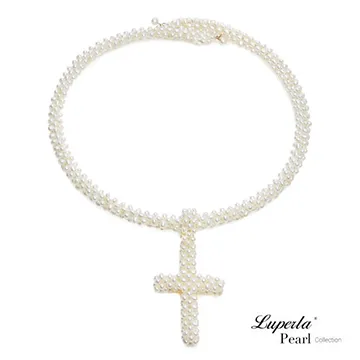【大東山珠寶】聖潔十字架 天然珍珠項鍊 歐美古典編織珠寶 價格比較,價格查詢,歷史價格詳細信息