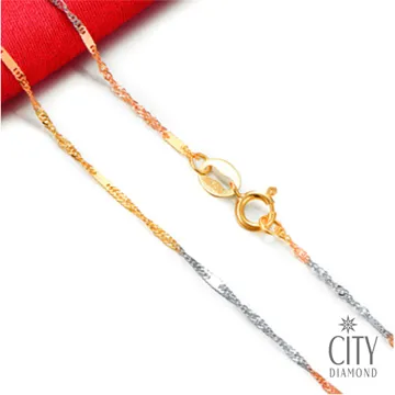 City Diamond引雅 16吋義大利三色斗圓K金項鍊(白K黃K玫瑰金) 歷史價格詳細信息