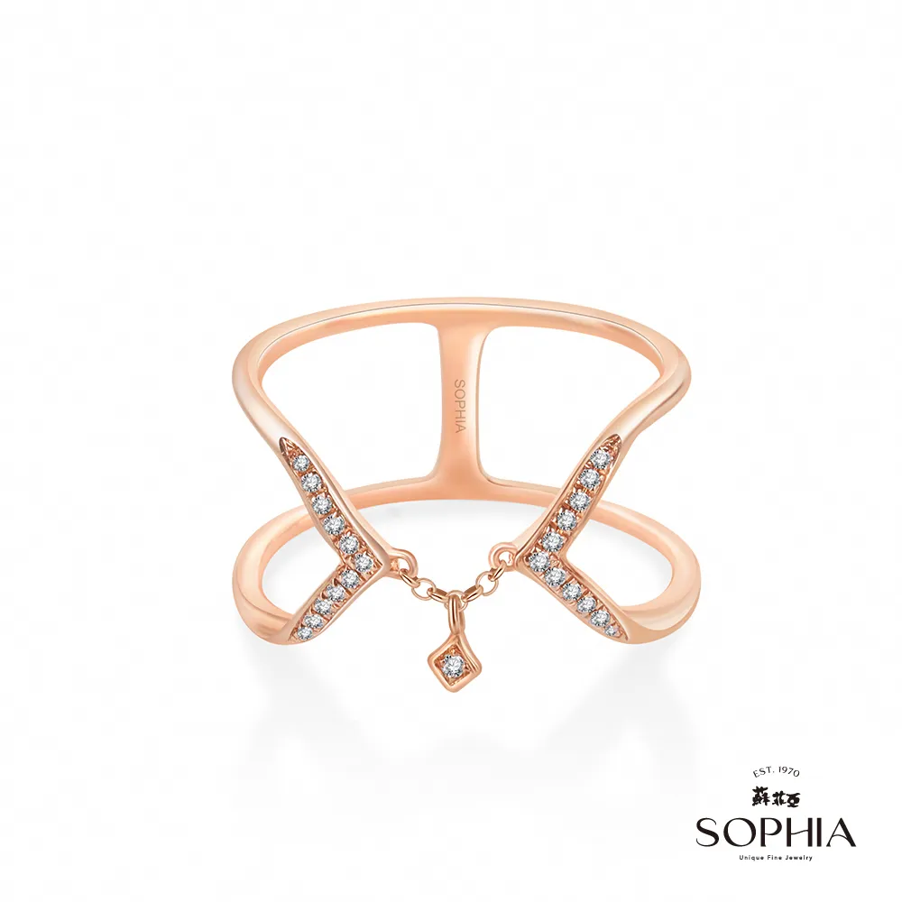 SOPHIA 蘇菲亞珠寶 - 愛的羽翼 14K玫瑰金 鑽石耳環 歷史價格詳細信息