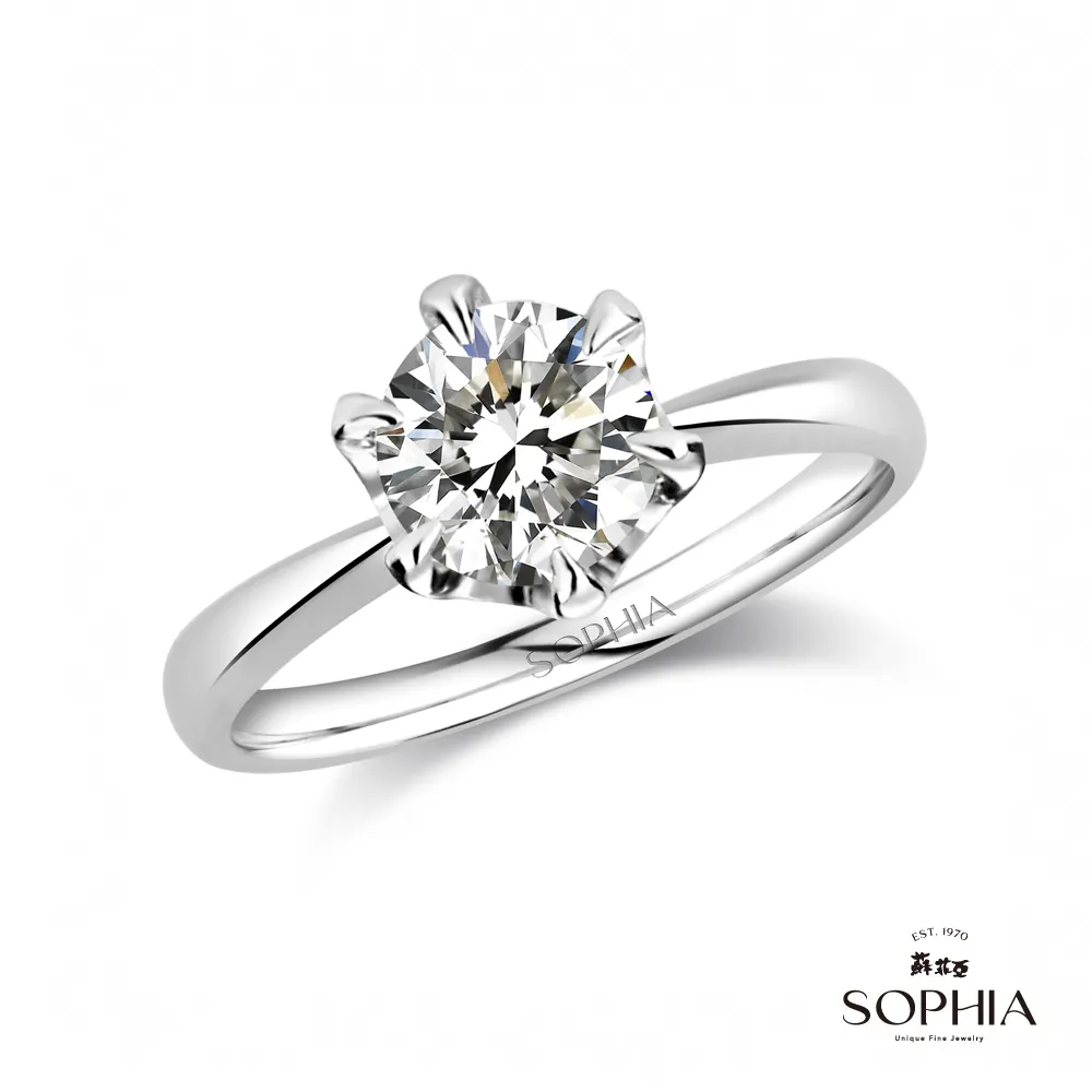 SOPHIA 蘇菲亞珠寶 - 經典六爪 0.50克拉 18K白金 鑽石戒指 歷史價格詳細信息
