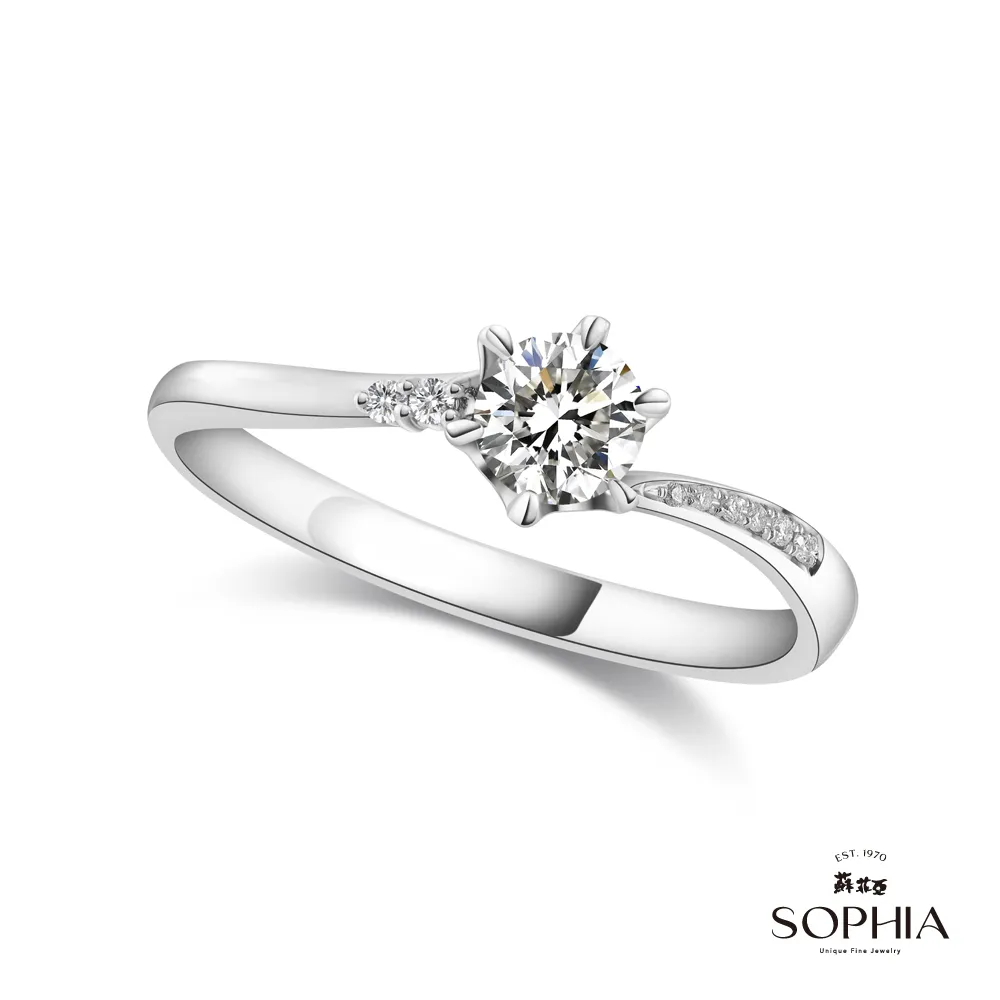 【SOPHIA 蘇菲亞珠寶】50分 F/VVS1 18K金 幸福相擁 鑽石戒指 歷史價格詳細信息