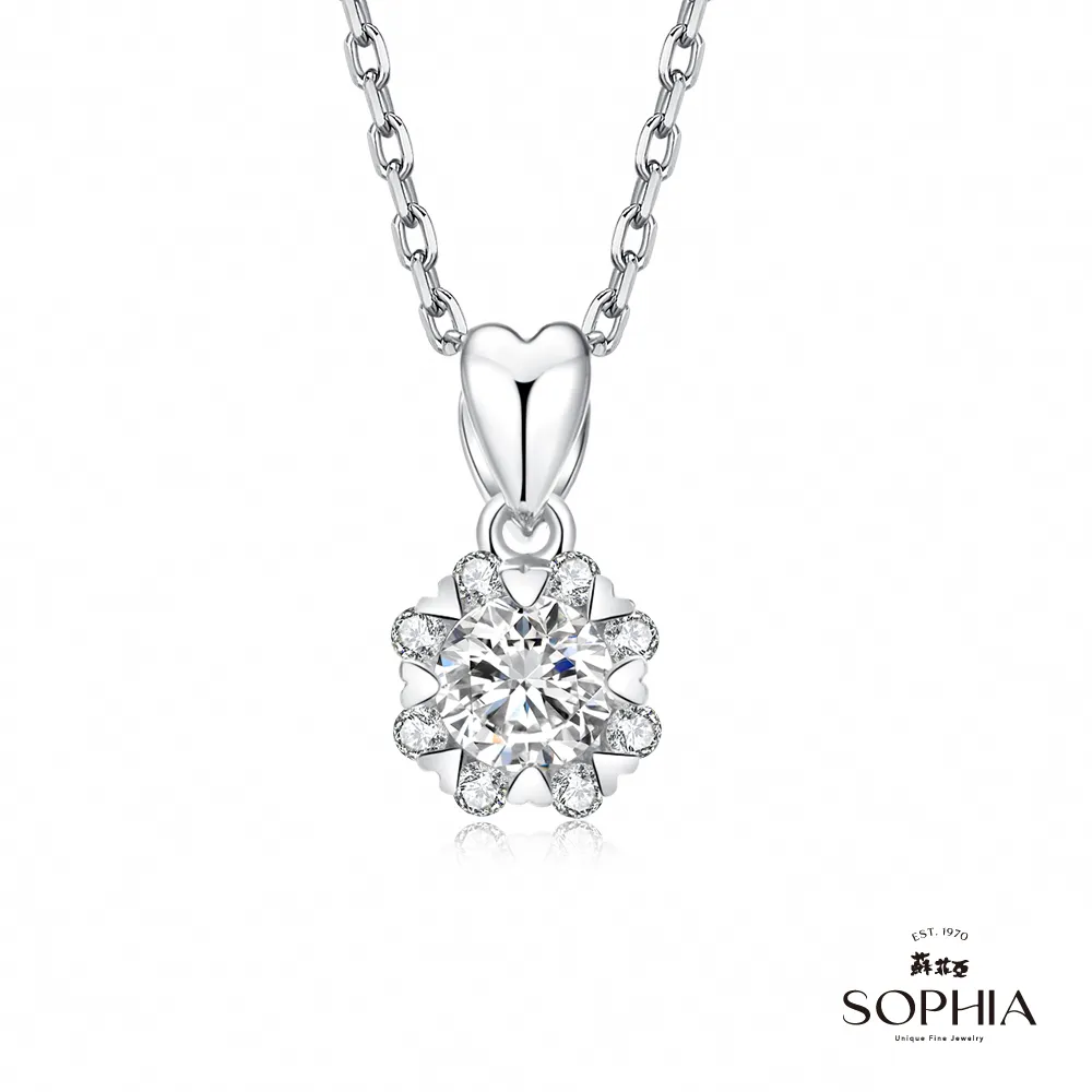 SOPHIA 蘇菲亞珠寶 - 費洛拉S 0.30克拉 18K白金 鑽石項鍊 歷史價格詳細信息