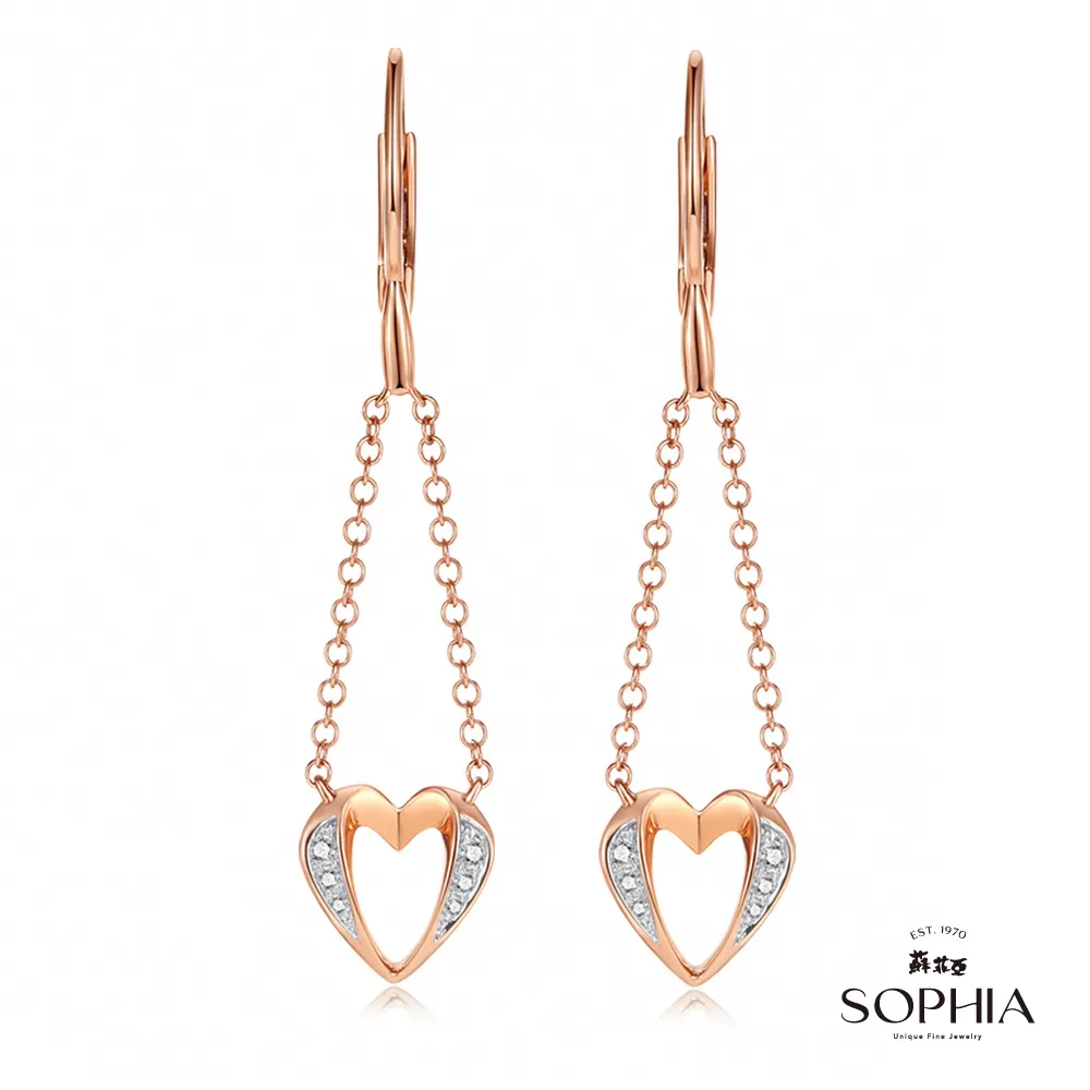 SOPHIA 蘇菲亞珠寶 - 牽心 18K玫瑰金 鑽石耳環 歷史價格詳細信息