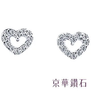 京華鑽石-鑽石耳環 18K白金 配鑽24顆共0.20克拉 『交心』 歷史價格詳細信息