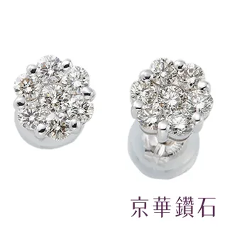 京華鑽石-鑽石耳環 18K白金 配鑽24顆共0.20克拉 『交心』 歷史價格詳細信息