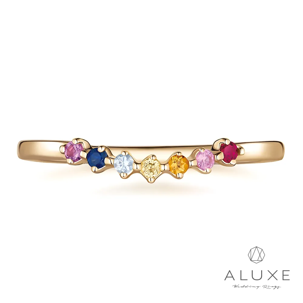 ALUXE 亞立詩 Shine系列 10K繽紛彩色寶石線戒 歷史價格詳細信息