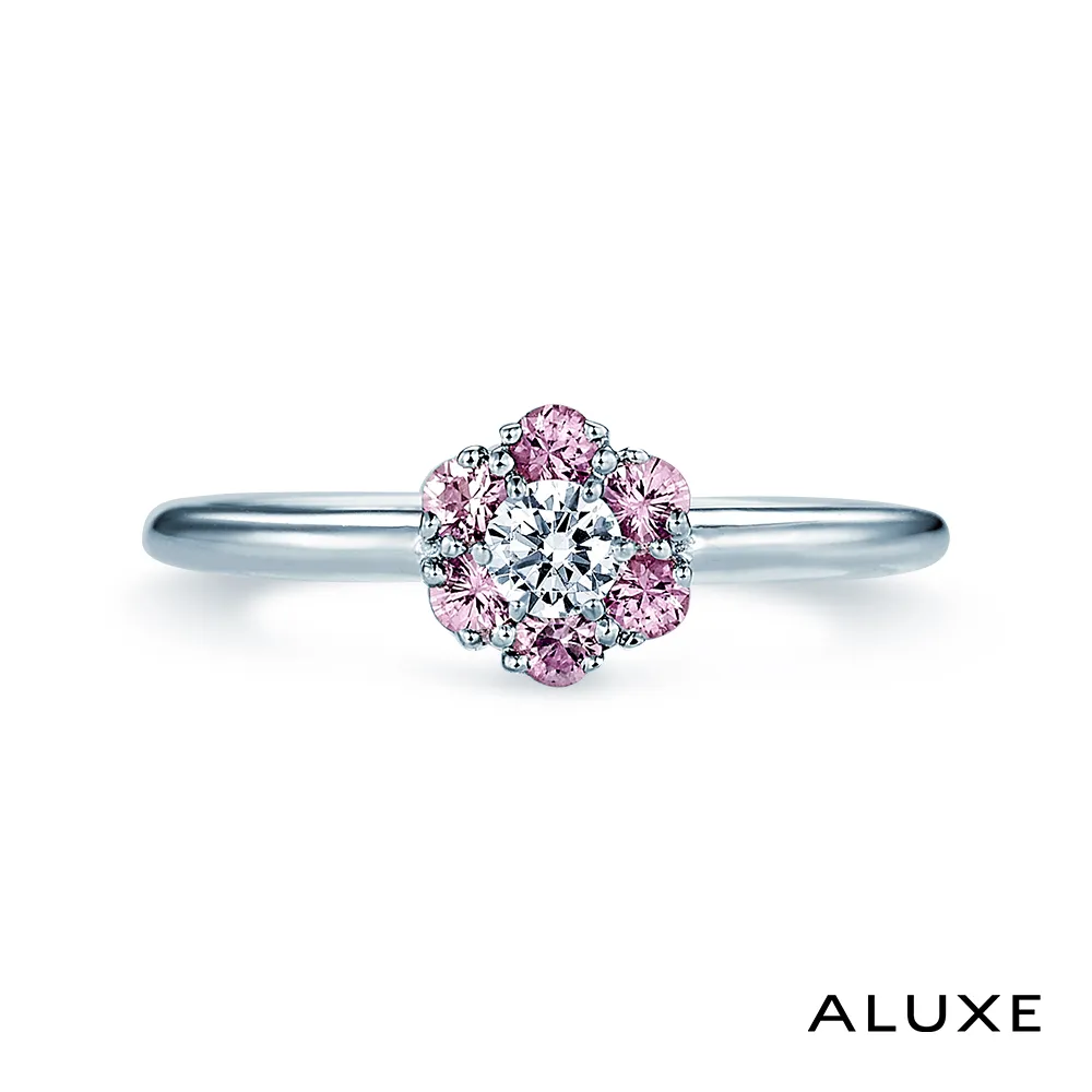 A Diamond 亞立詩鑽石 18K金 粉紅剛玉鑽石線戒女戒 歷史價格詳細信息