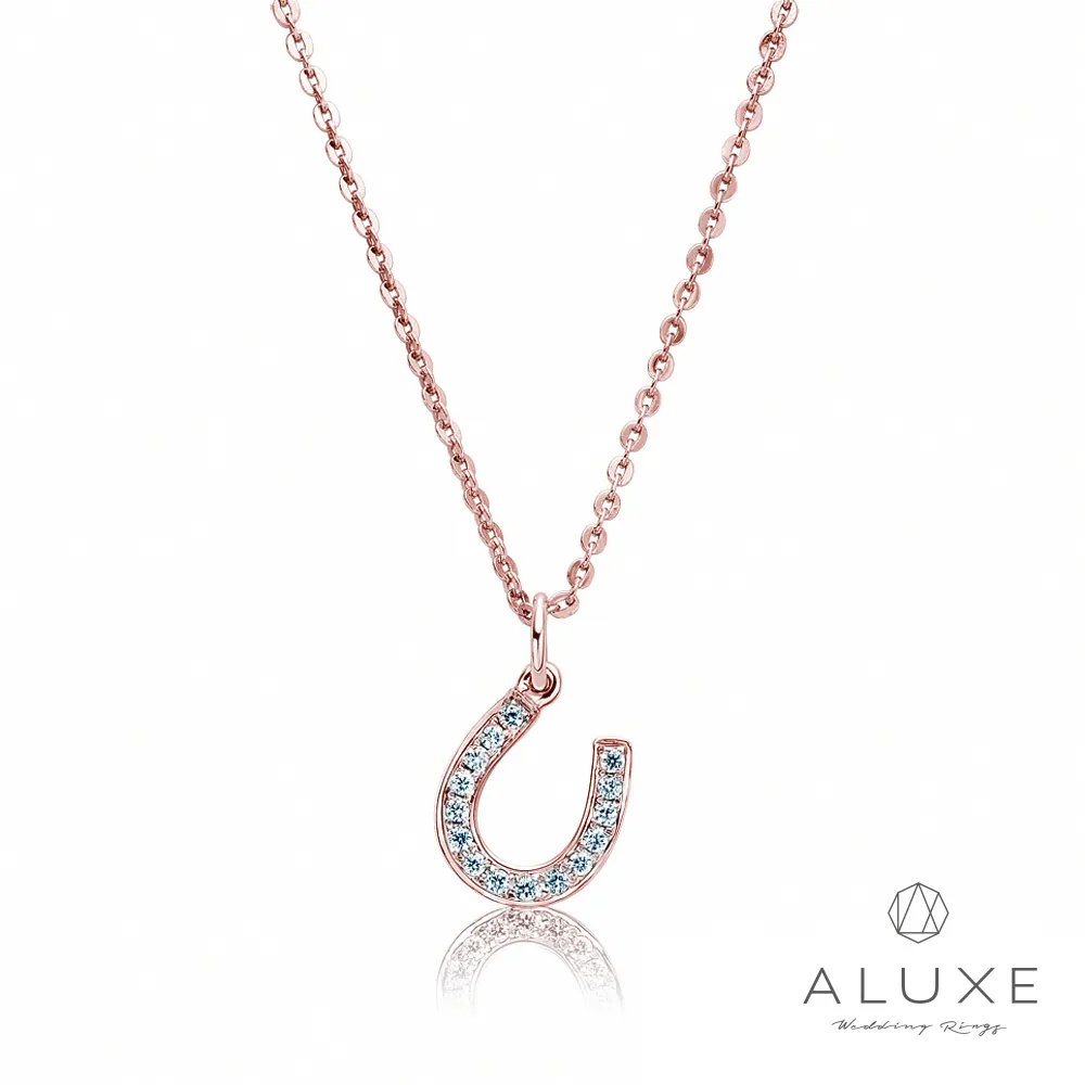 【ALUXE 亞立詩鑽石】Petite系列 馬蹄白K金美鑽項鍊 歷史價格詳細信息