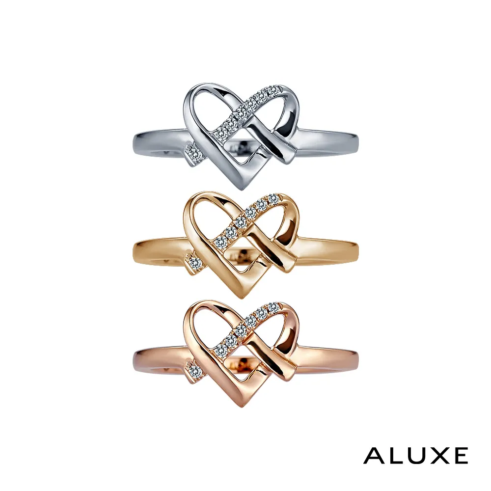 ALUXE 亞立詩 18K金 鑽石戒指 交織愛情 心形 RW0746 價格比較,價格查詢,歷史價格詳細信息