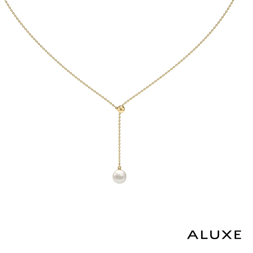 A-LUXE 亞立詩 10K金 AKOYA淡水珍珠 金球V型 垂墜項鍊 珍愛系列 Be True 歷史價格詳細信息