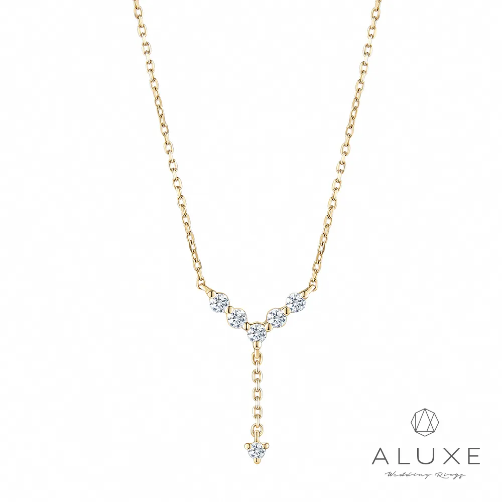 ALUXE 亞立詩 Shine系列 10K V型鑽石項鍊 歷史價格詳細信息