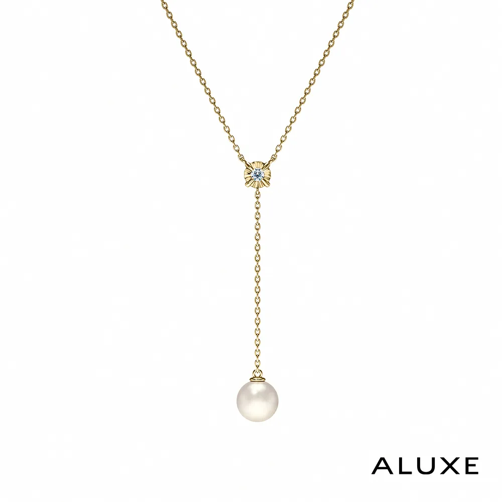A-LUXE 亞立詩 10K金 AKOYA淡水珍珠 金球V型 垂墜項鍊 珍愛系列 Be True 歷史價格詳細信息