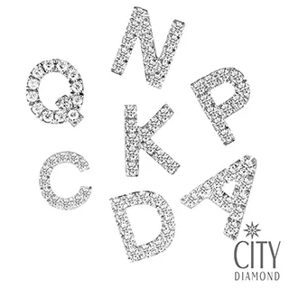 City Diamond引雅【K字母】14K白K金鑽石耳環(單邊) 歷史價格詳細信息
