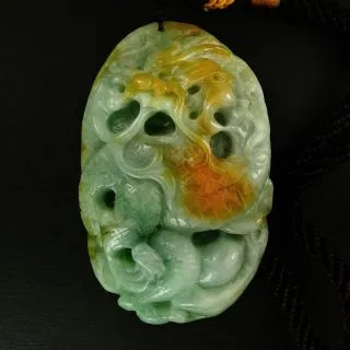 ????????祥瑞珠寶／天然A貨緬甸玉翡翠／冰種起光白色「龍牌」翡翠吊墜20.30G／附保證書 歷史價格詳細信息