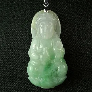 翡翠珠寶觀音佛公吊墜老坑冰種淺綠色飄花紫羅蘭緬甸天然A貨掛件 歷史價格詳細信息