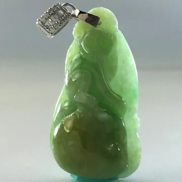 【森茂珠寶】緬甸天然翡翠A貨 冰種春帶彩步步高升墜子 B1081 歷史價格詳細信息