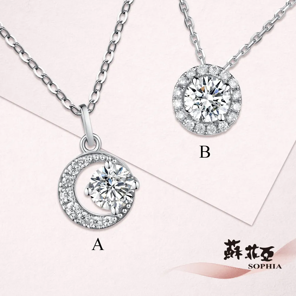 【SOPHIA 蘇菲亞珠寶】20分 18K白金 經典六爪 鑽石項鍊 歷史價格詳細信息