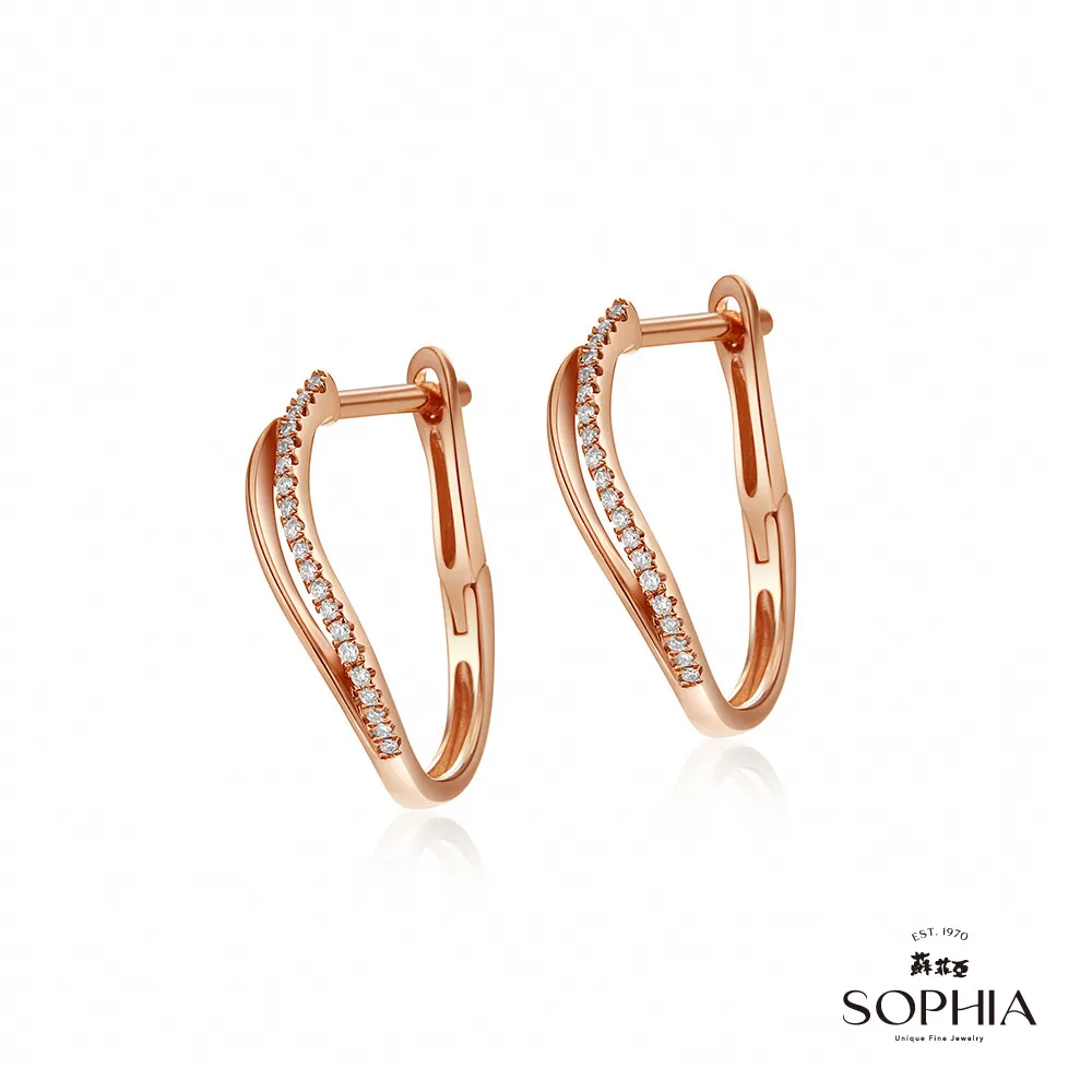 SOPHIA 蘇菲亞珠寶 - 流線雙色 14K(玫瑰金+白金) 鑽石項鍊 歷史價格詳細信息