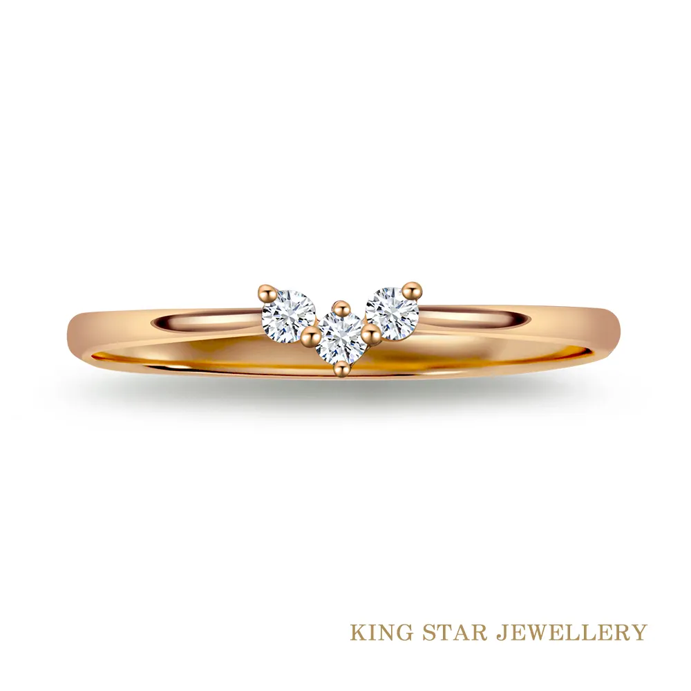 King Star V字鑽石18K金線戒 歷史價格詳細信息