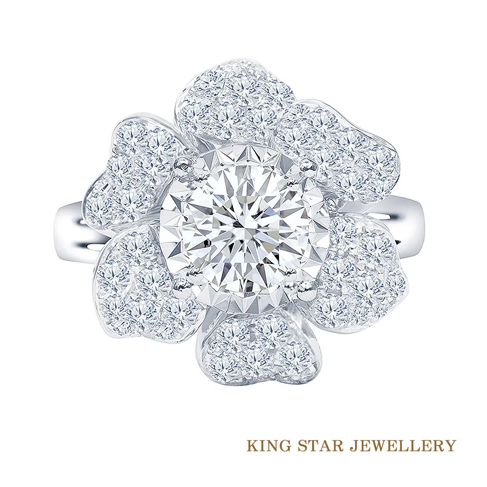 King Star 一克拉星鑽圓滿鉑金鑽石戒指(最白D color /3 Excellent極優 八心八箭) 歷史價格詳細信息